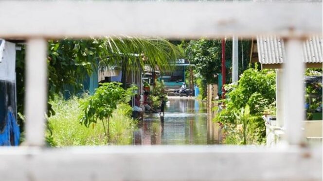 
 Banjir Rob menggenangi kawasan pesisir Kota Tanjungpinang. Foto: Ismail/kepripedia.com
