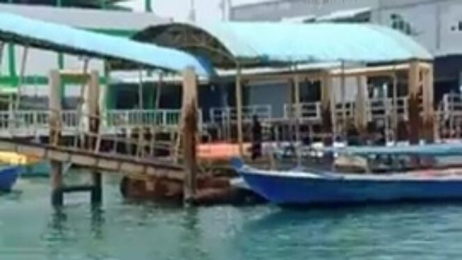 
 Tangkapan layar video ponton pelabuhan Belakangpadang rusak. Foto: Istimewa