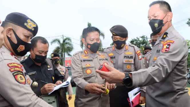 
 Persiapan Pengamanan Pemilu 2024, Puslitbang Polri Evaluasi Peralatan Dalmas dan PHH Polresta Tanjungpinang