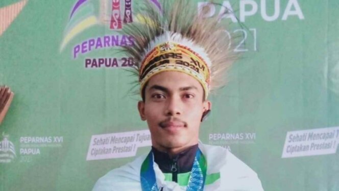 
					Andri Martias atlet asal Karimun peraih emas Peparnas 2021 Papua. Foto: Istimewa