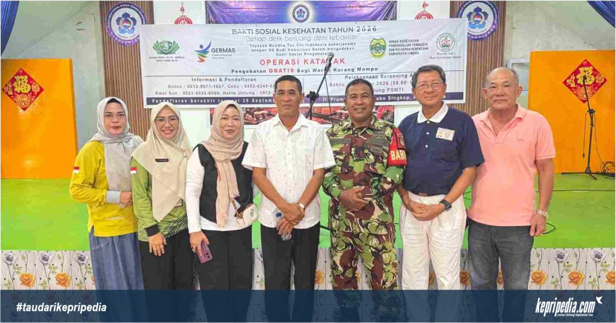 Babinsa Koramil 04/Dabo, Kodim 0315/TPI, Hadiri Bakti Sosial Operasi Katarak Gratis 2026 di Singkep